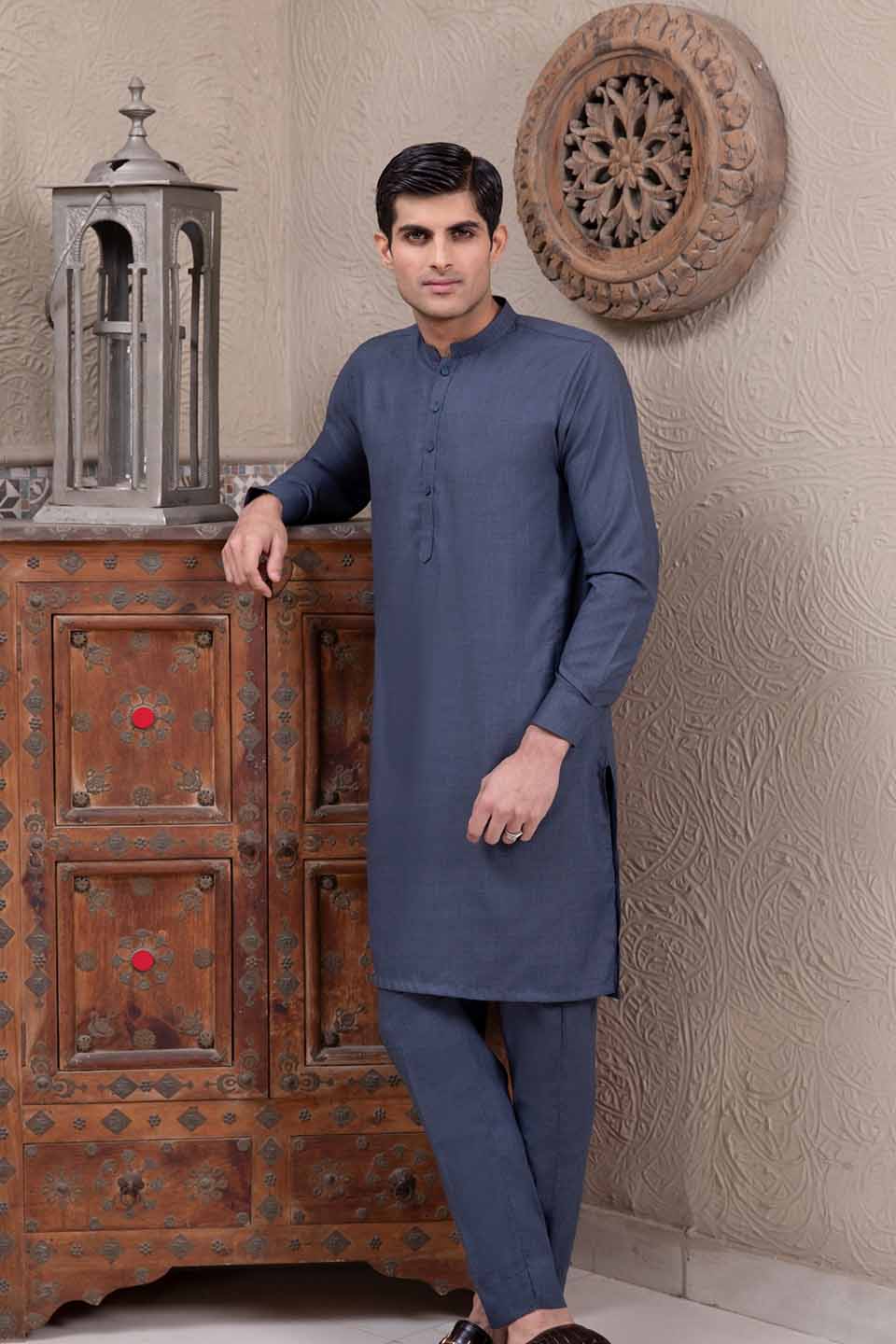 WASH & WEAR KURTA PYJAMA 24841 BLUE