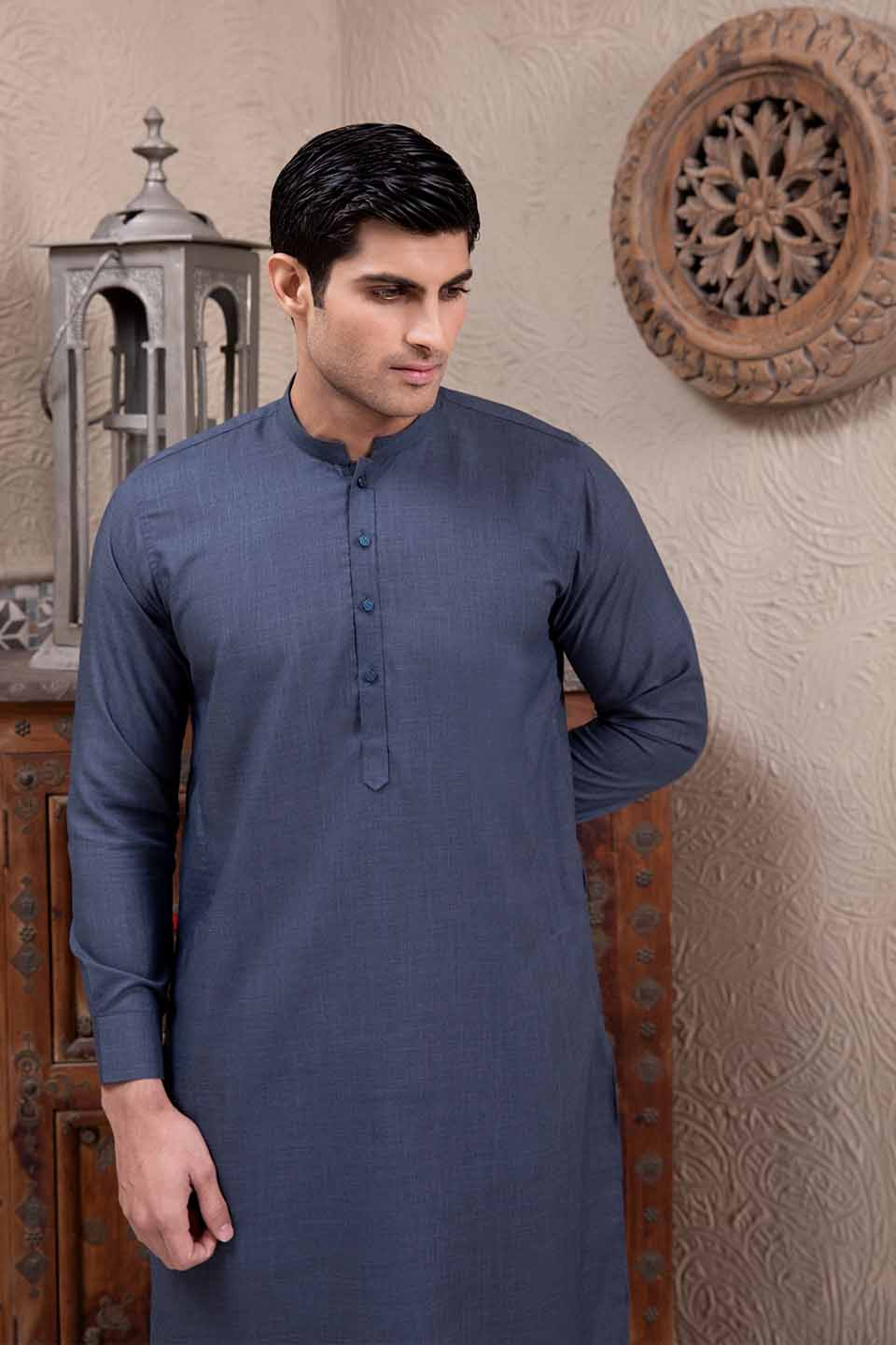 WASH & WEAR KURTA PYJAMA 24841 BLUE