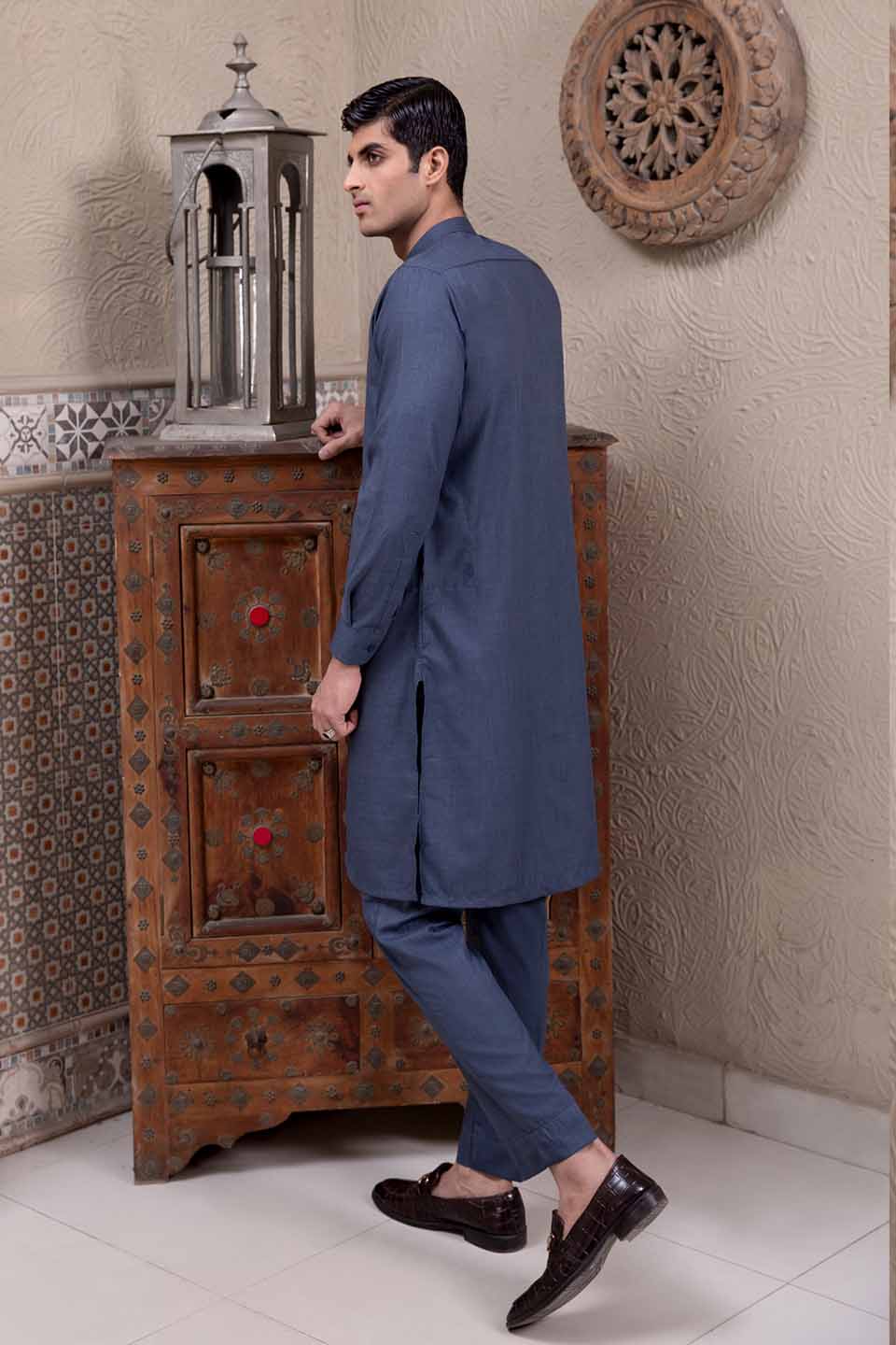 WASH & WEAR KURTA PYJAMA 24841 BLUE