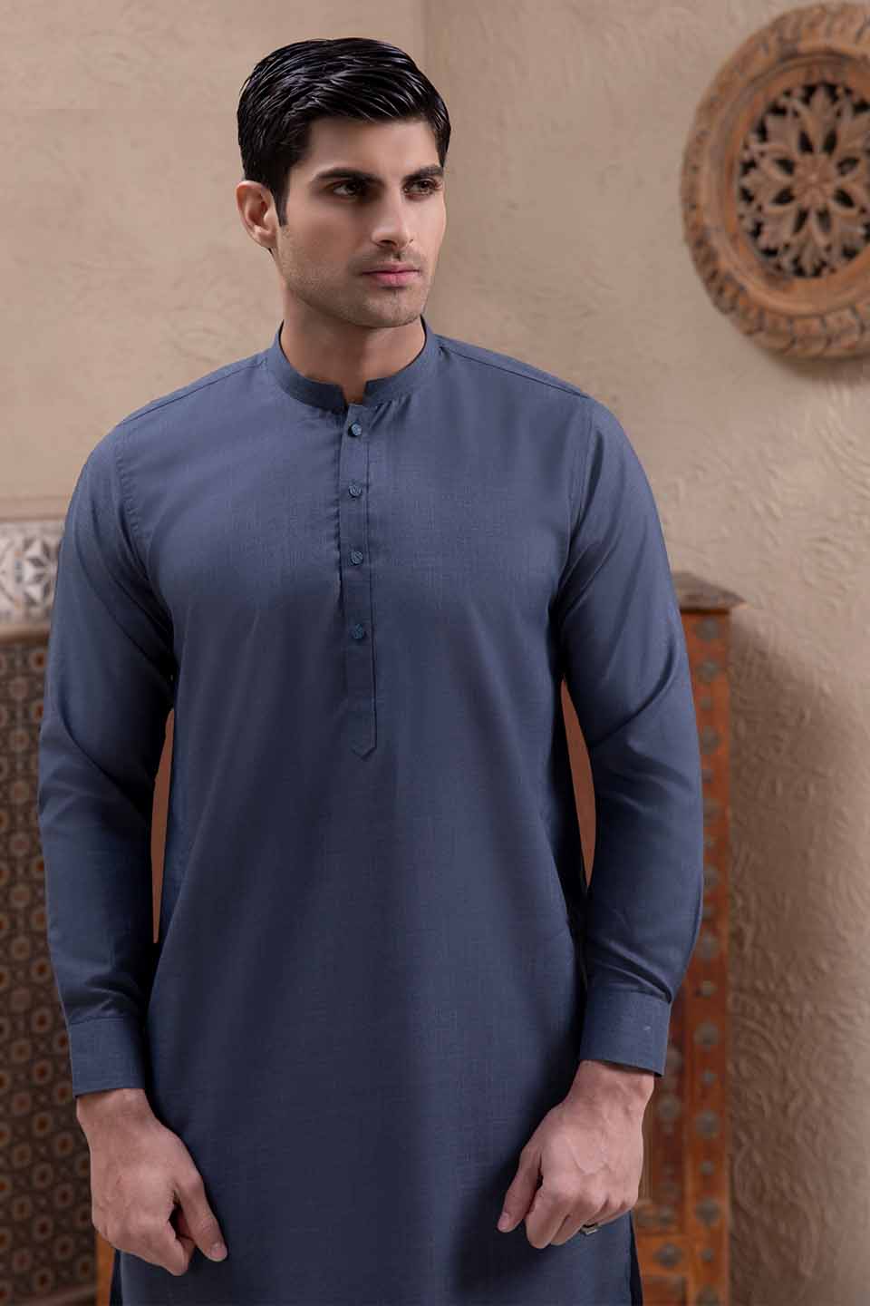 WASH & WEAR KURTA PYJAMA 24841 BLUE