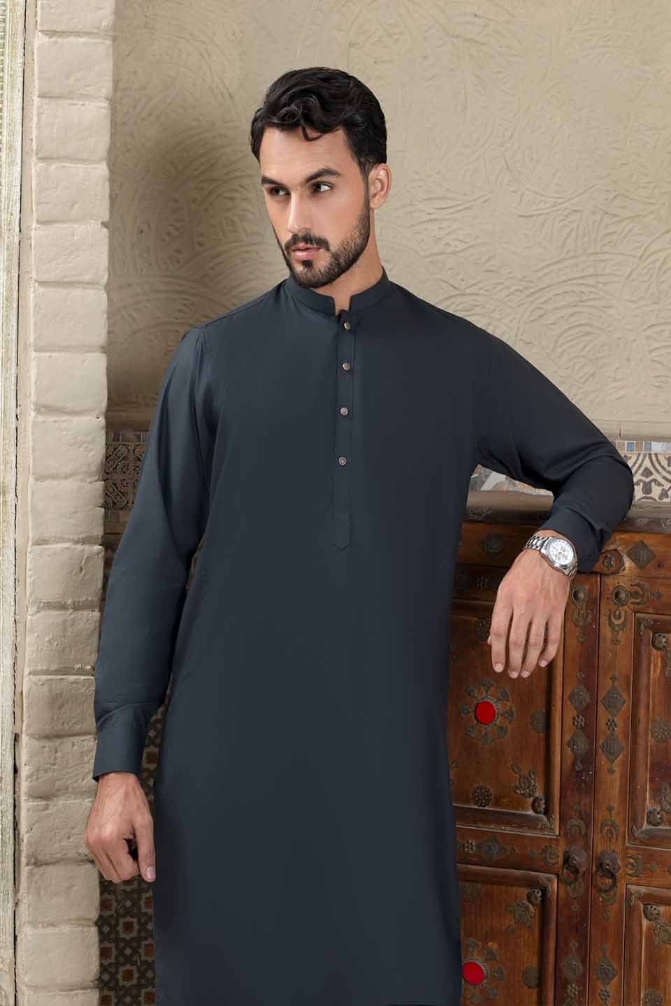 WASH & WEAR KURTA PYJAMA 24839 BOTTLE GREEN