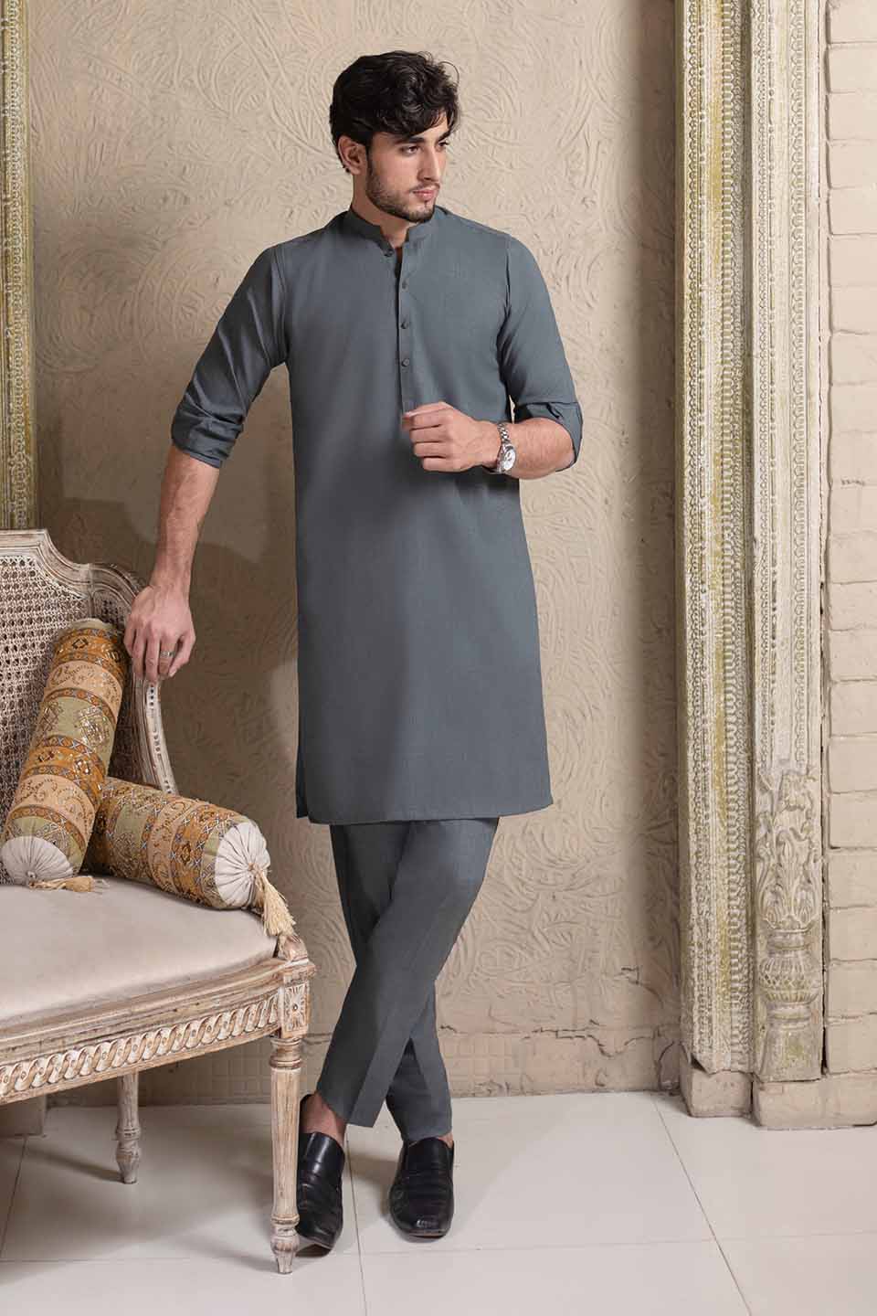 WASH & WEAR KURTA PYJAMA 24841 GREY