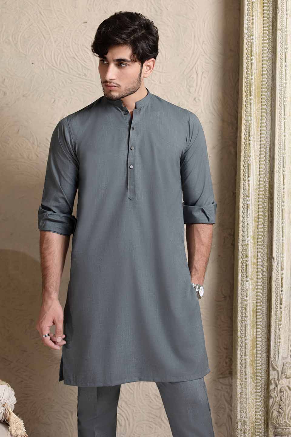 WASH & WEAR KURTA PYJAMA 24841 GREY