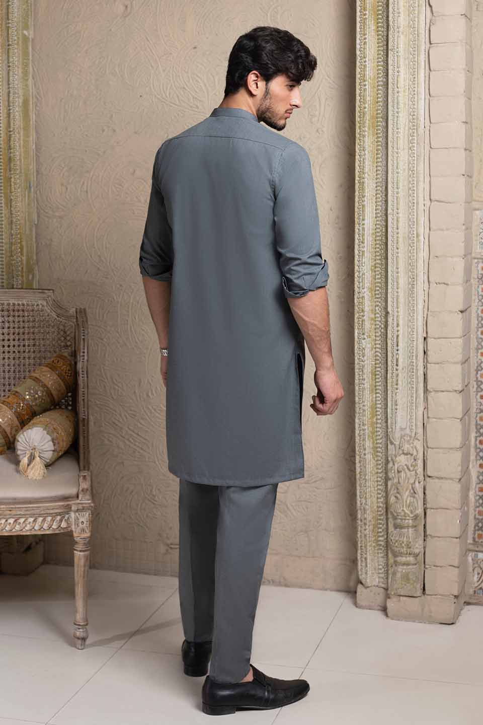 WASH & WEAR KURTA PYJAMA 24841 GREY