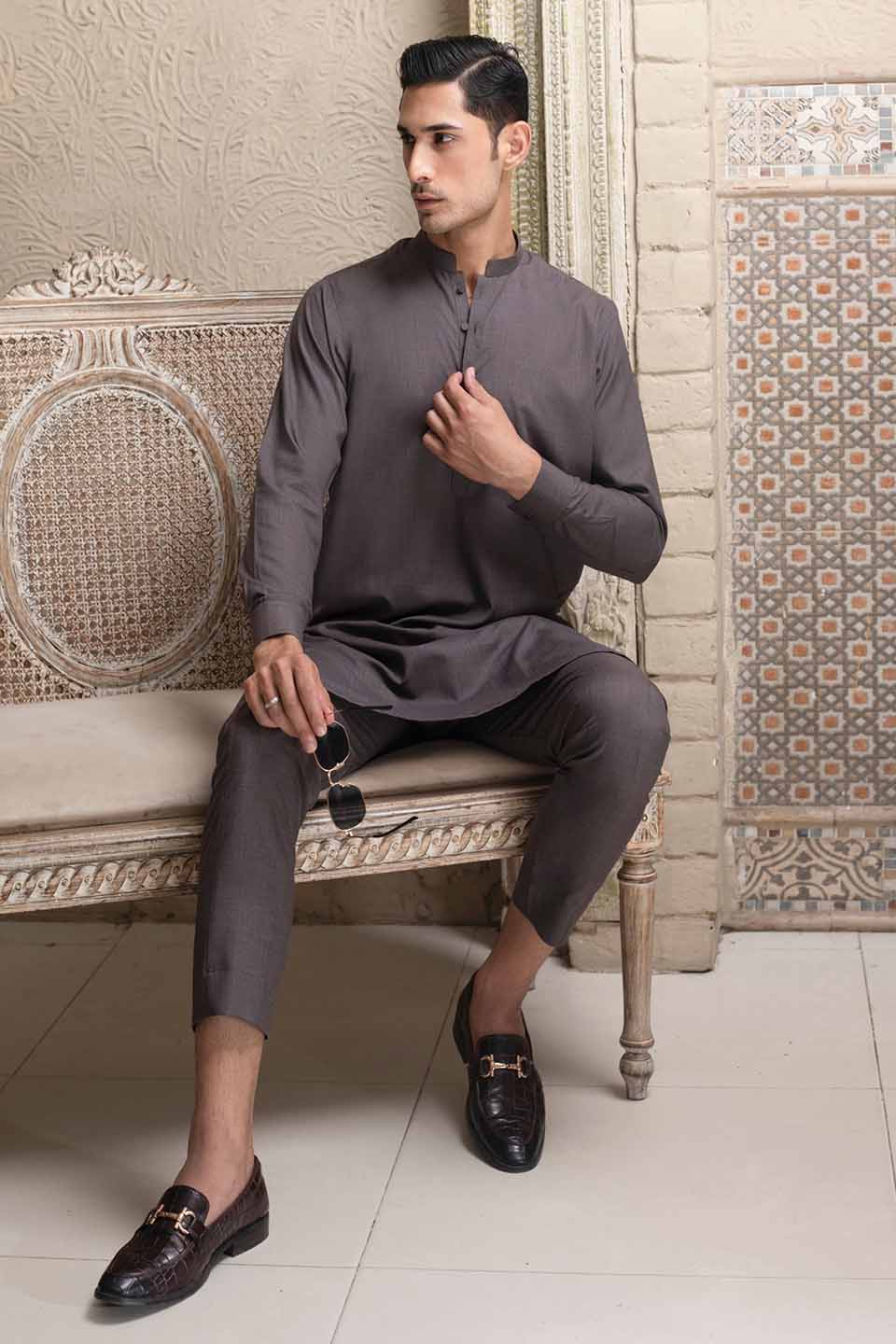 WASH & WEAR KURTA PYJAMA 24841 STONE