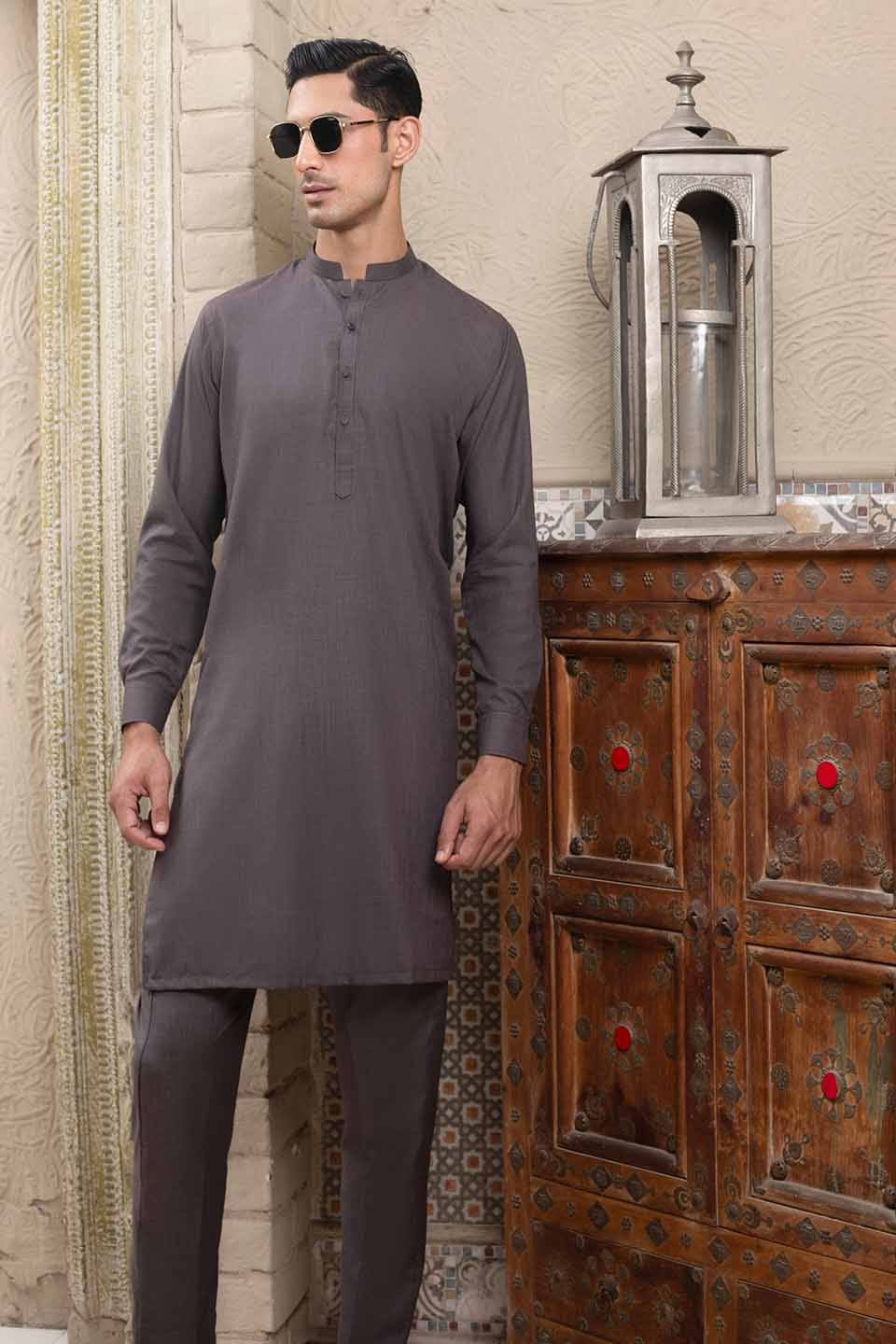 WASH & WEAR KURTA PYJAMA 24841 STONE