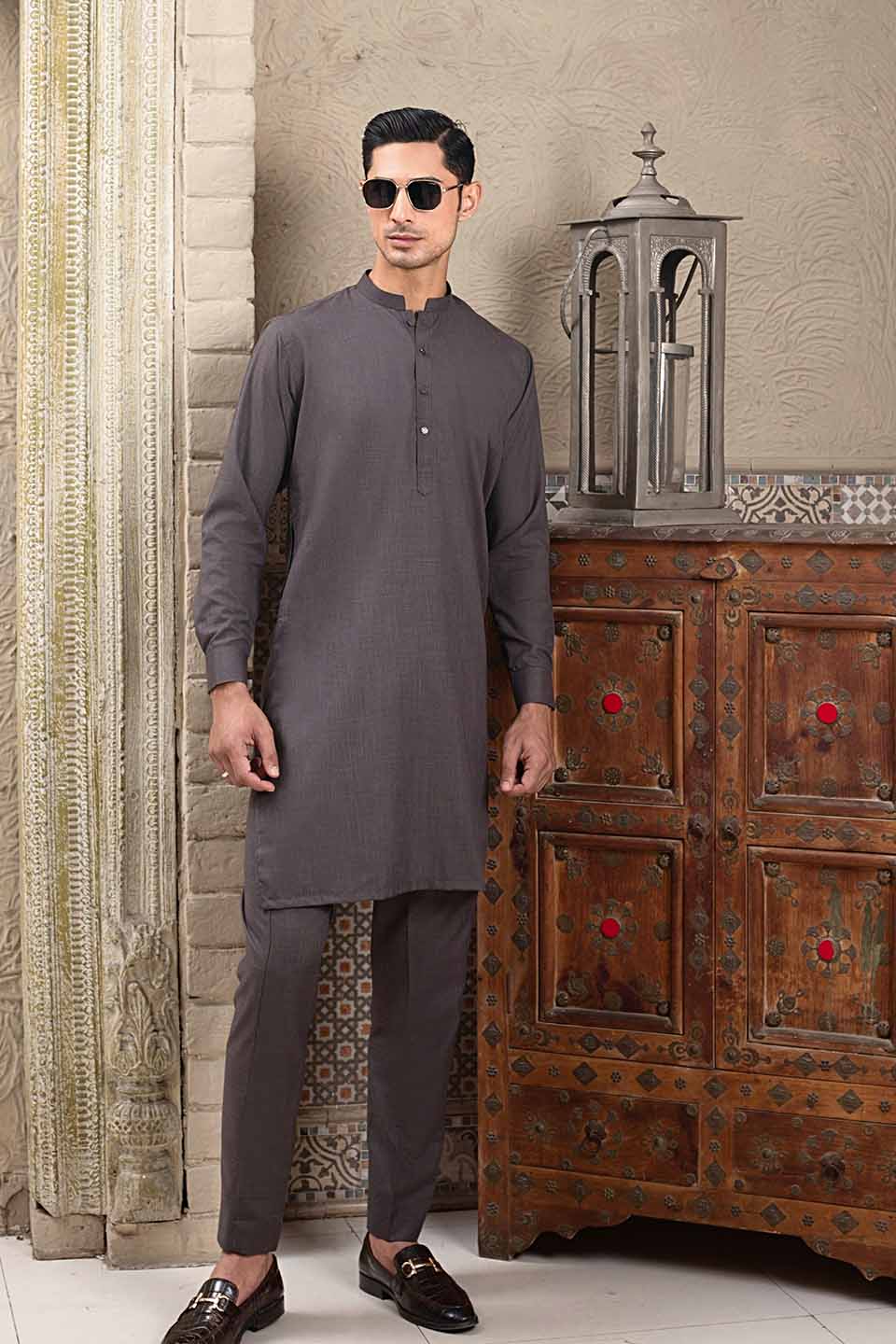 WASH & WEAR KURTA PYJAMA 24841 STONE