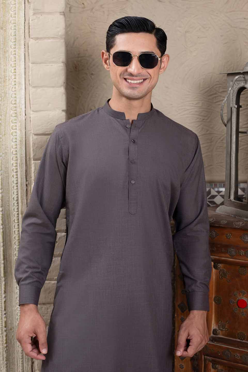 WASH & WEAR KURTA PYJAMA 24841 STONE