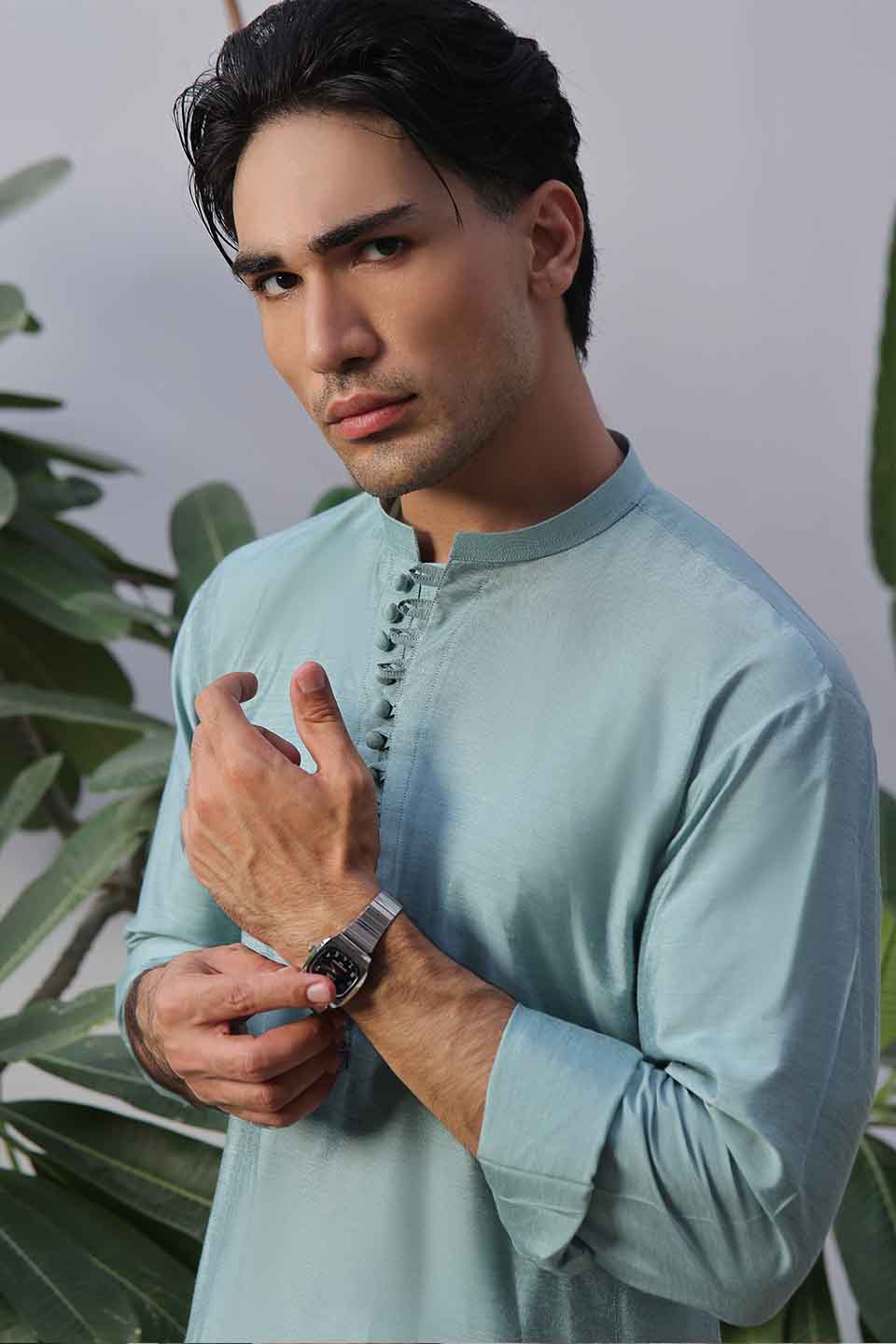 FANCY KURTA PYJAMA GREEN