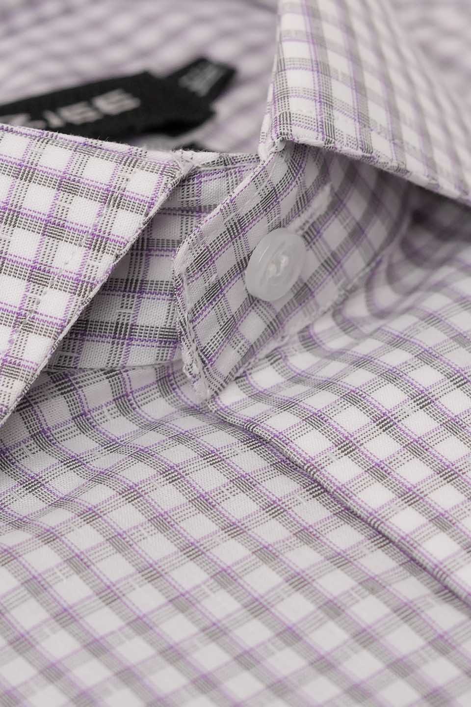 FORMAL SHIRTS PURPLE CHECK LNG ITALY-22-10