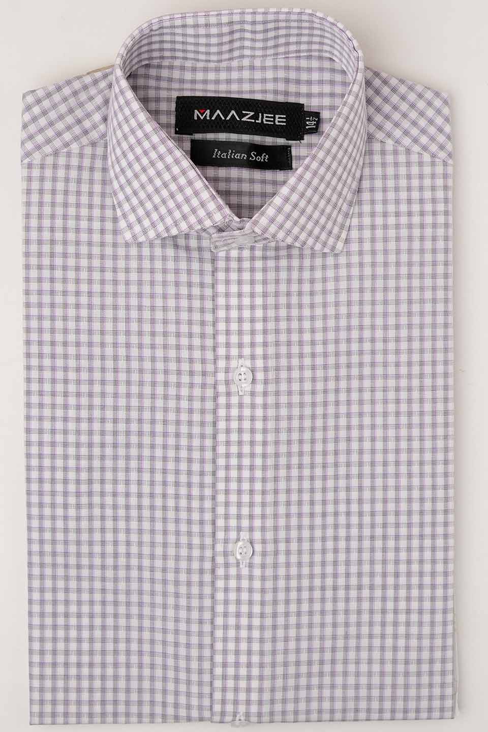 FORMAL SHIRTS PURPLE CHECK LNG ITALY-22-10