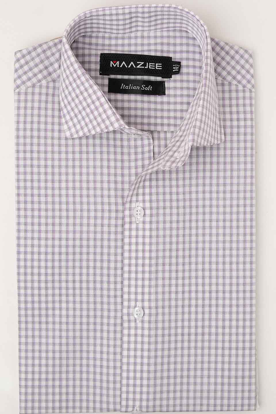 FORMAL SHIRTS PURPLE CHECK LNG ITALY-22-10