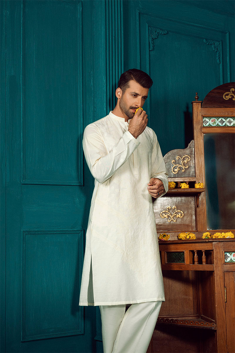 FANCY KURTA PYJAMA CREAM 25015